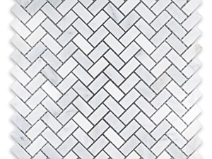 Oriental White Marble Mini Herringbone Polished or Honed